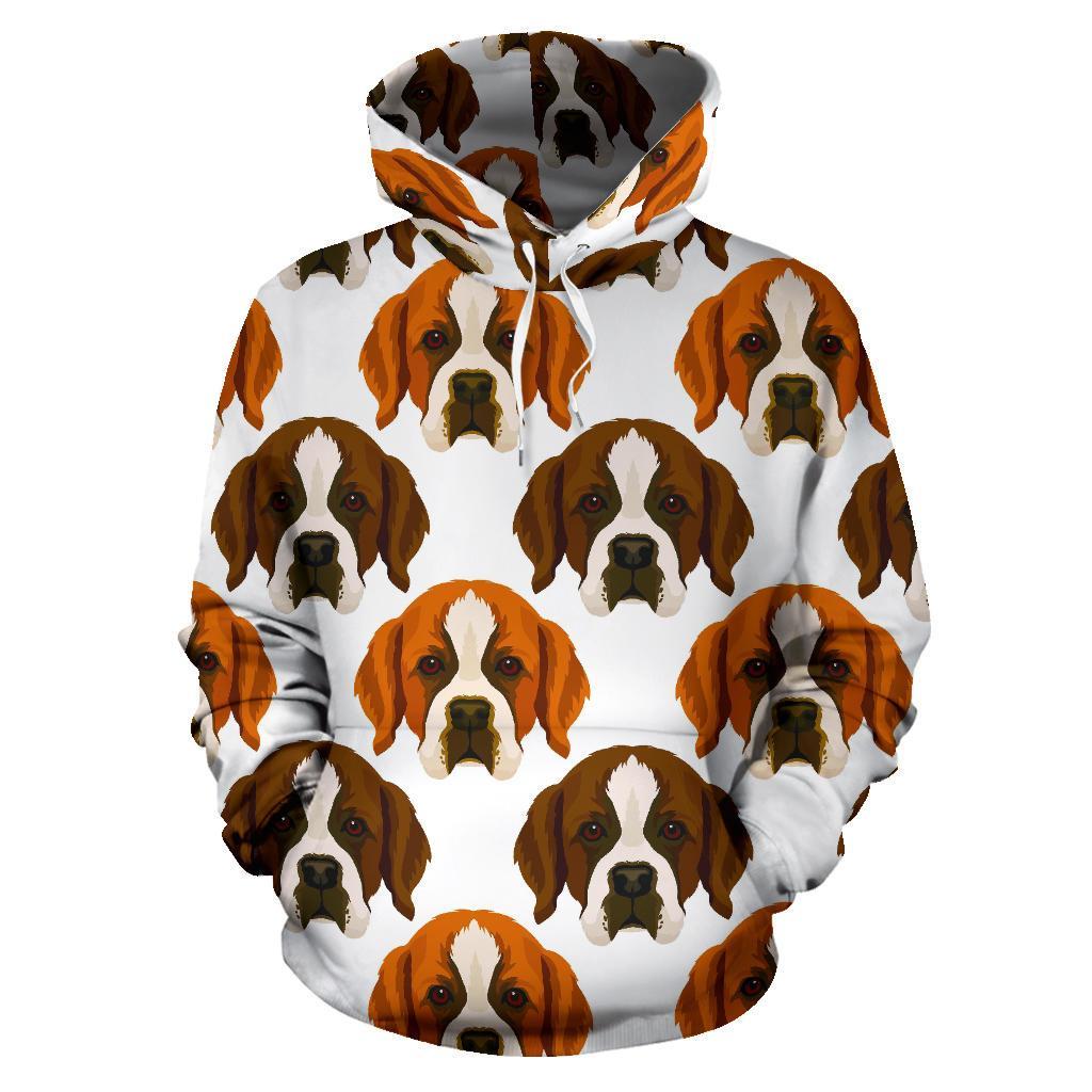 St Bernard Pattern Print Men Women Pullover Hoodie-grizzshop