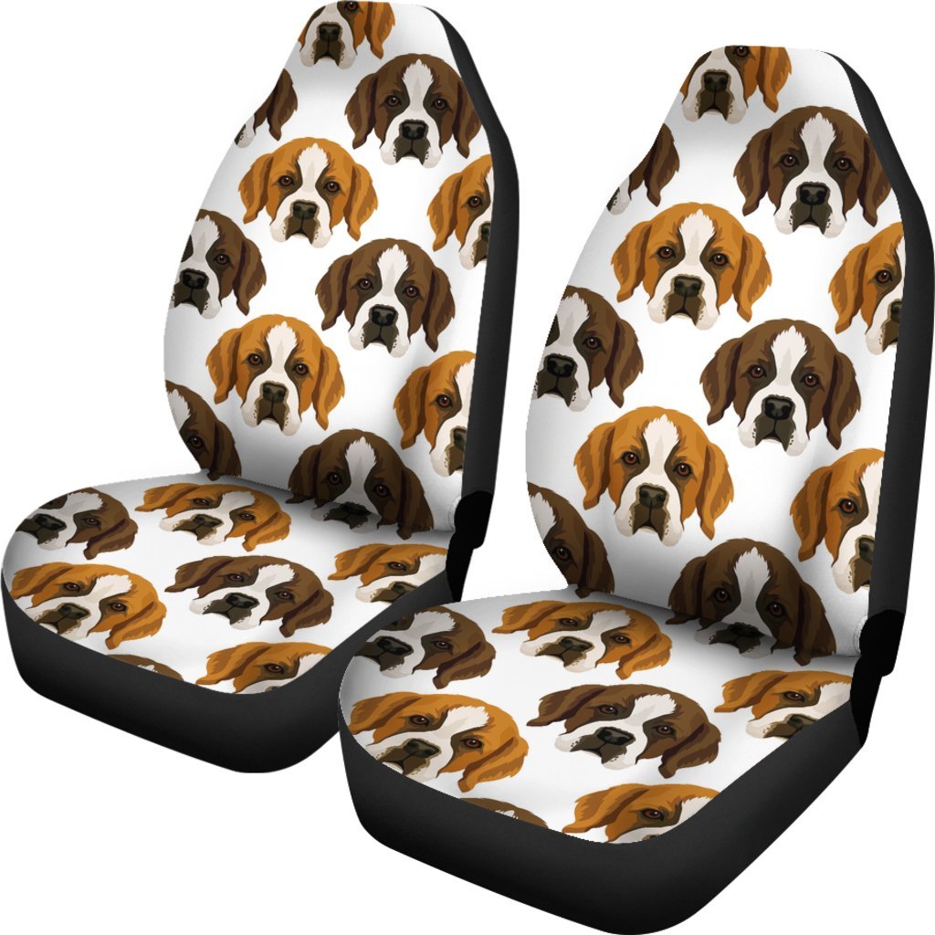 St Bernard Pattern Print Universal Fit Car Seat Covers-grizzshop