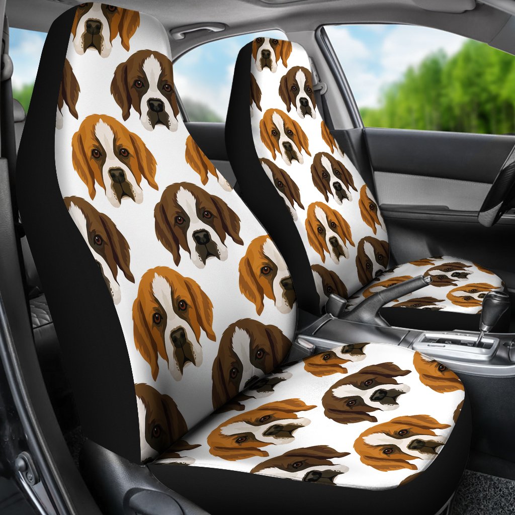 St Bernard Pattern Print Universal Fit Car Seat Covers-grizzshop