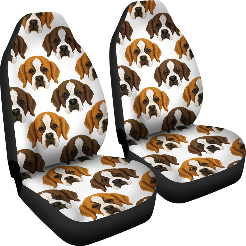 St Bernard Pattern Print Universal Fit Car Seat Covers-grizzshop