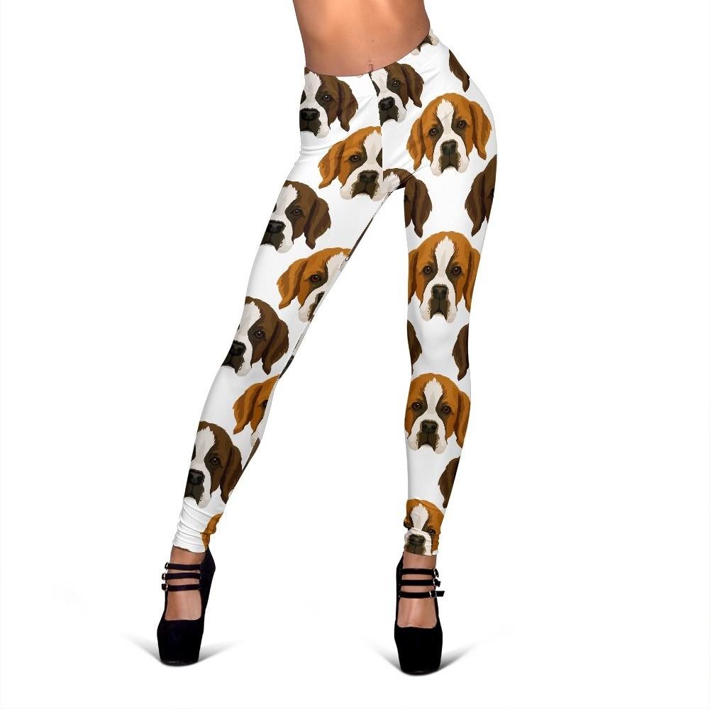 St Bernard Pattern Print Women Leggings-grizzshop
