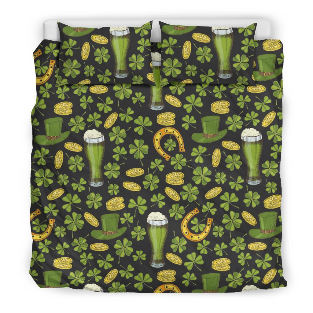 St Patrick's Day Leprechaun Beer Pattern Print Duvet Cover Bedding Set-grizzshop
