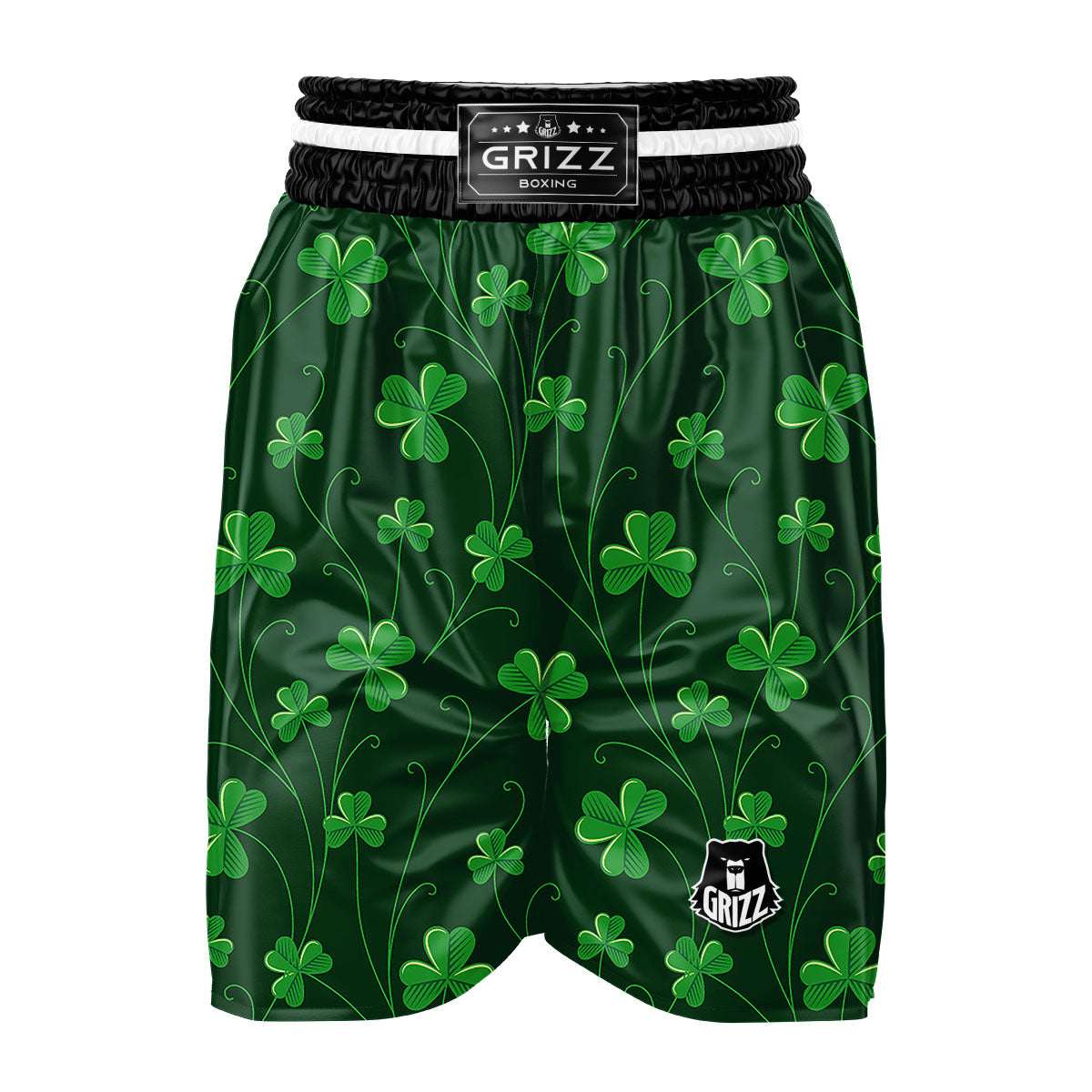 St. Patrick's Day Irish Leaf Print Boxing Shorts-grizzshop