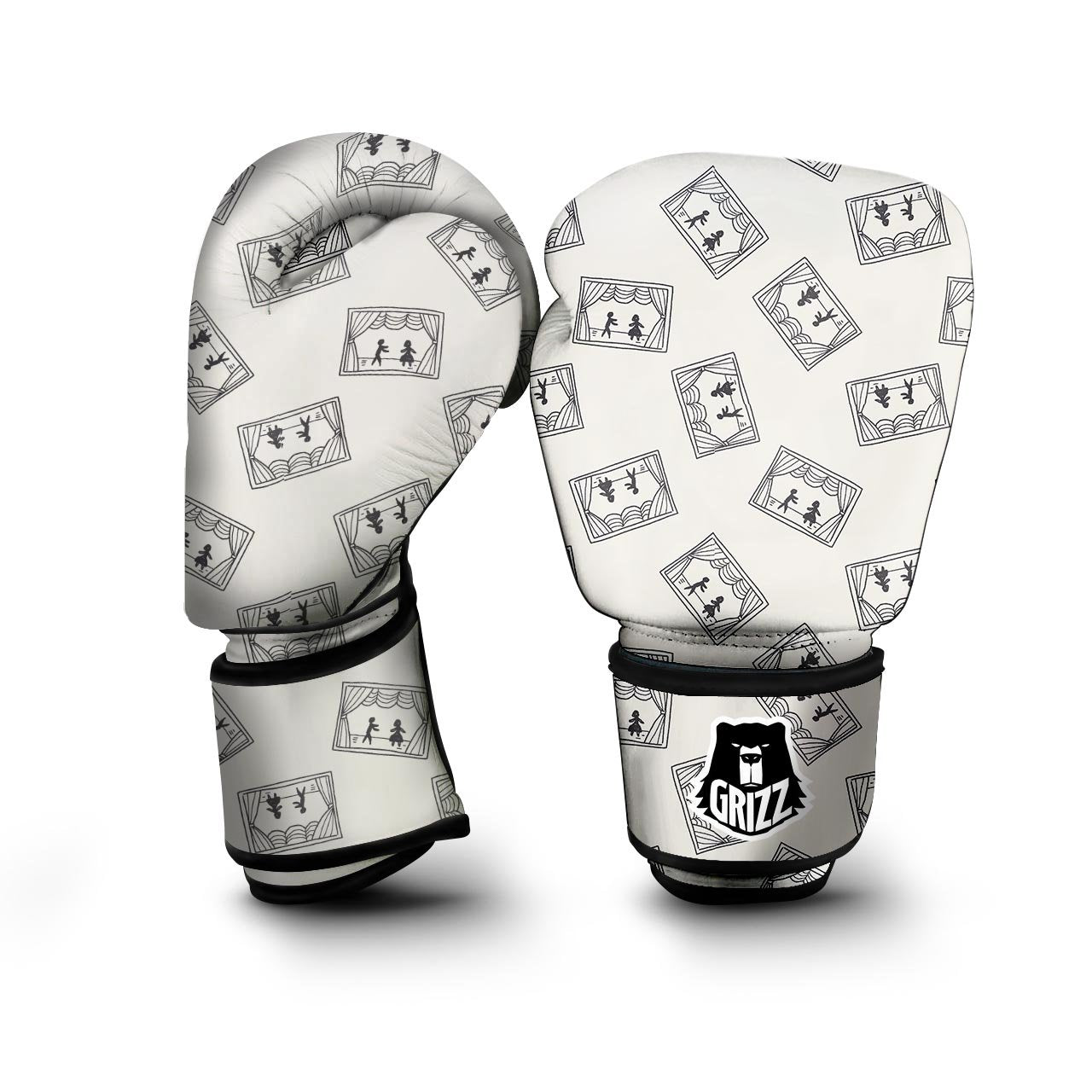 Stage Theater Print Pattern Boxing Gloves-grizzshop