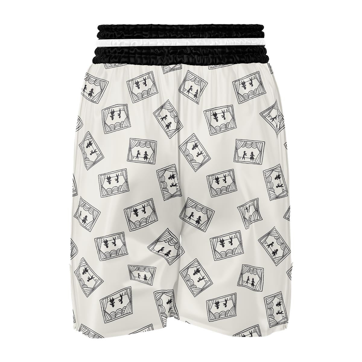 Stage Theater Print Pattern Boxing Shorts-grizzshop