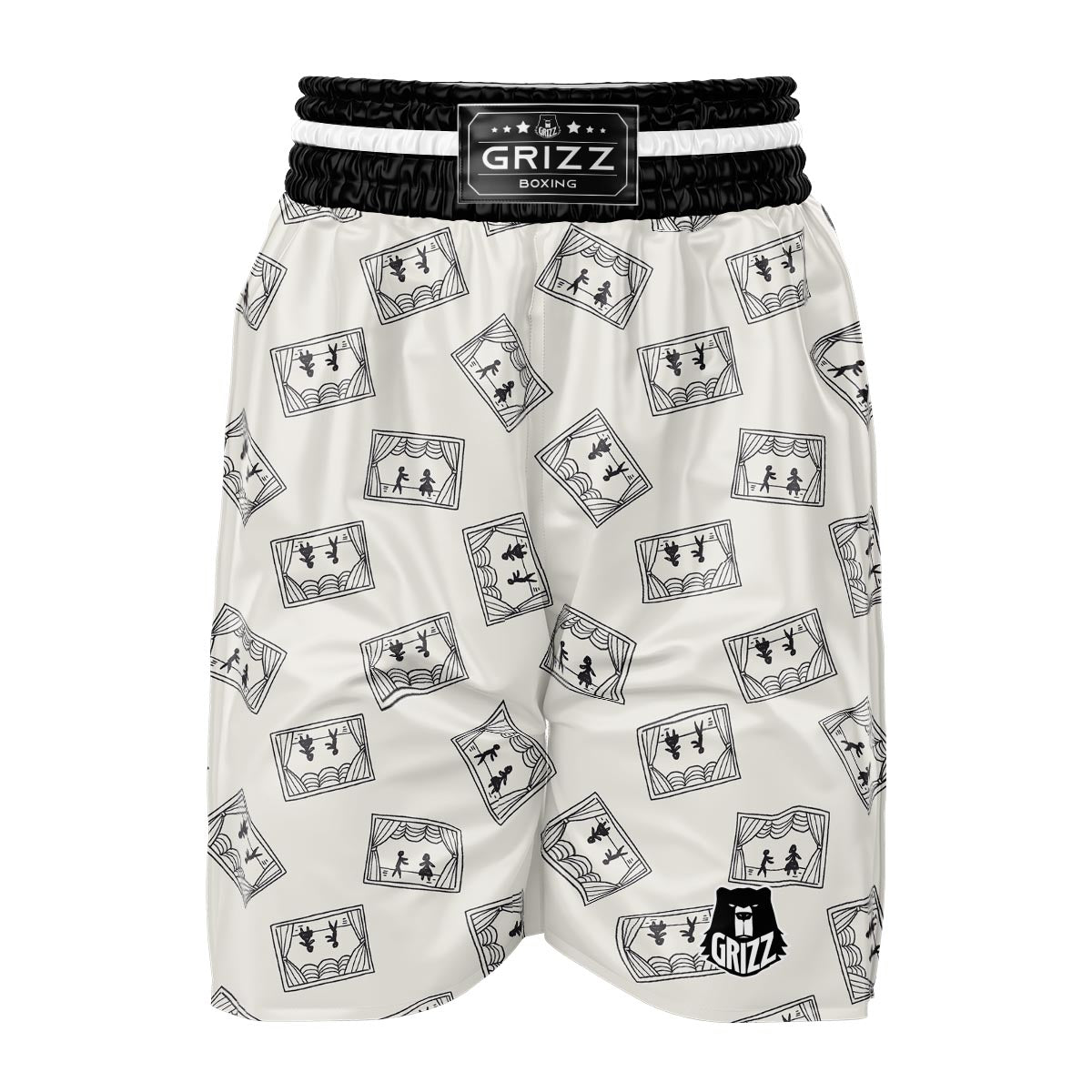 Stage Theater Print Pattern Boxing Shorts-grizzshop