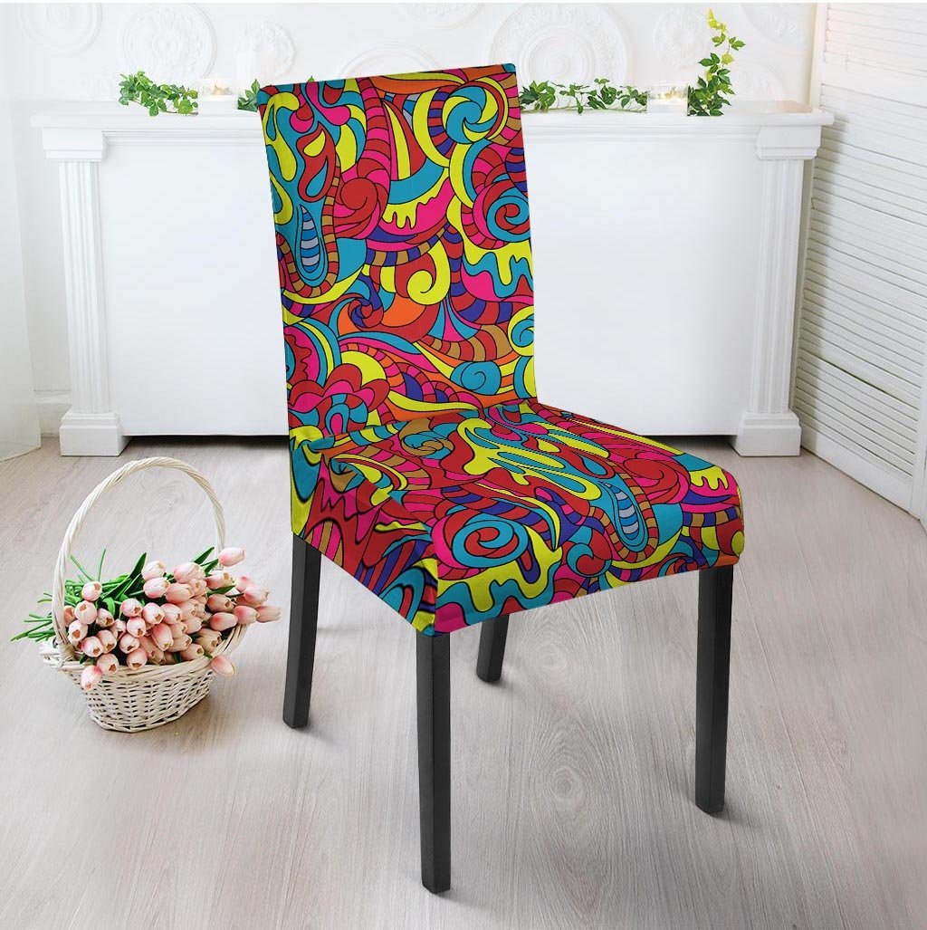 Stained Glass Psychedelic Trippy Chair Cover-grizzshop