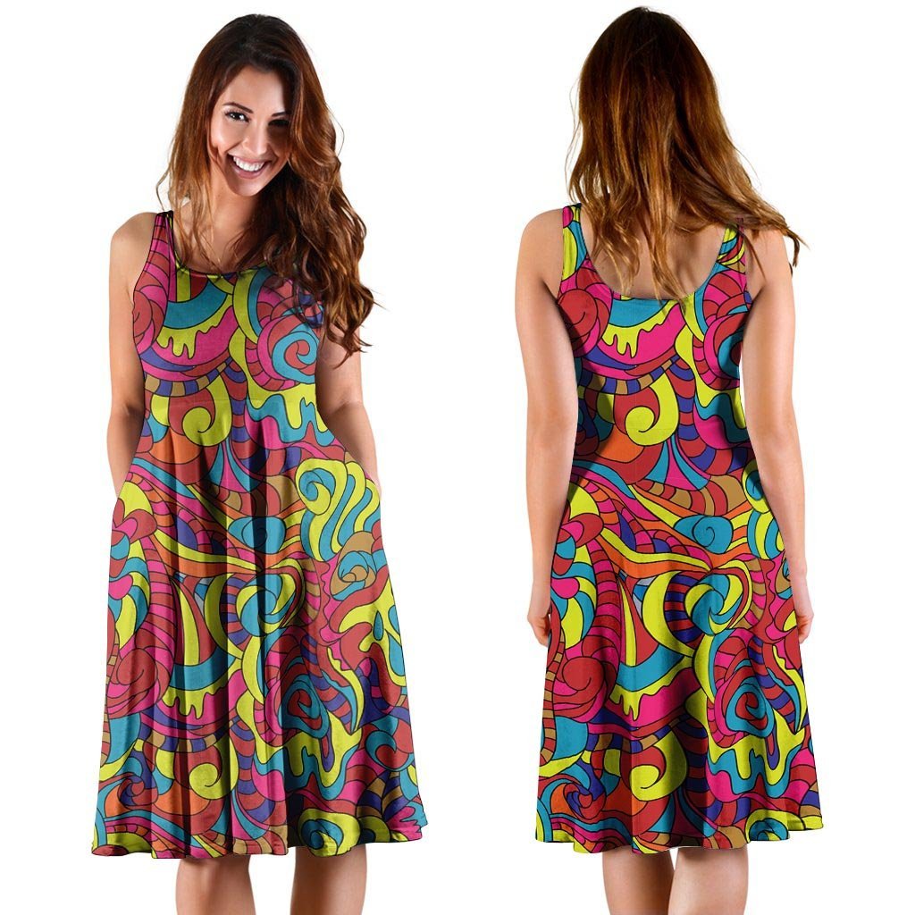 Stained Glass Psychedelic Trippy Dress-grizzshop
