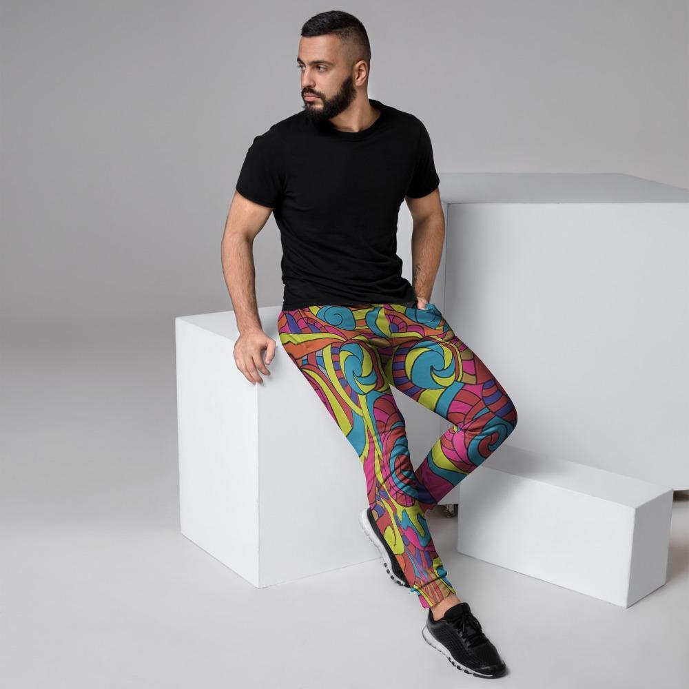 Stained Glass Psychedelic Trippy Men's Joggers-grizzshop