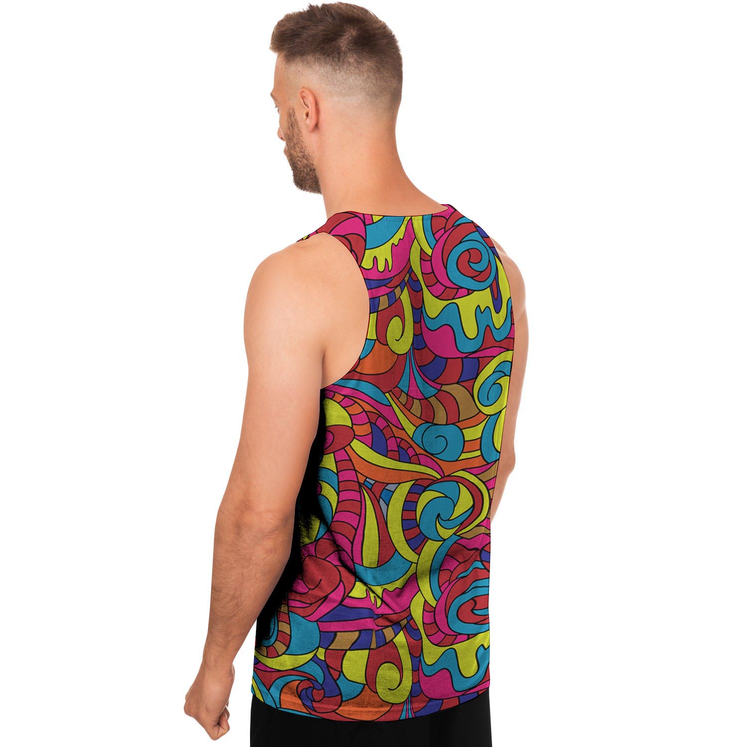 Stained Glass Psychedelic Trippy Men's Tank Tops-grizzshop