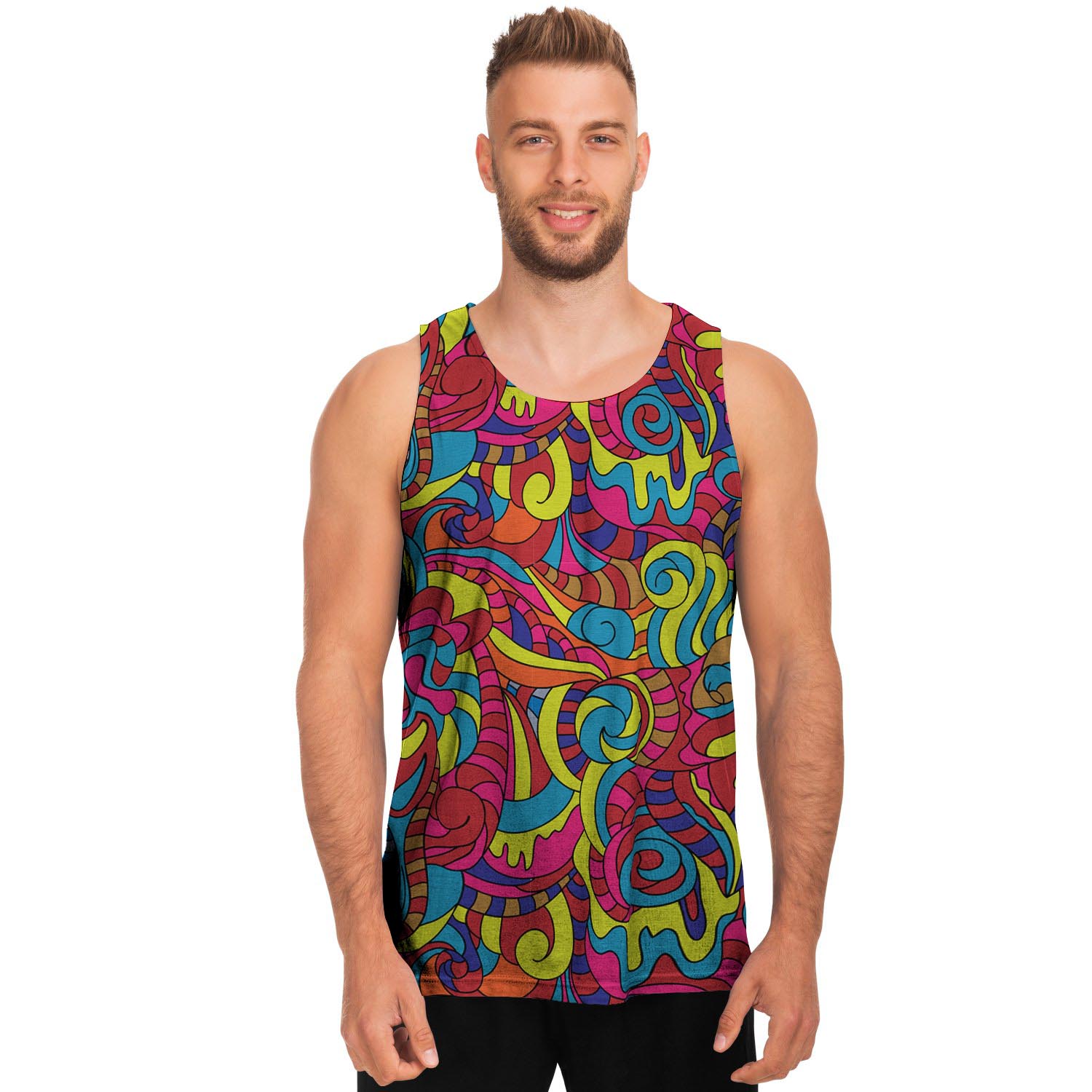 Stained Glass Psychedelic Trippy Men's Tank Tops-grizzshop