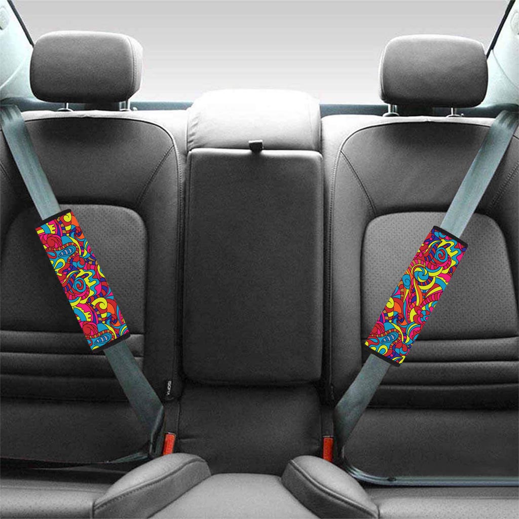 Stained Glass Psychedelic Trippy Seat Belt Cover-grizzshop
