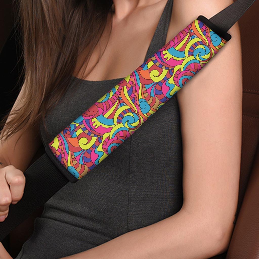 Stained Glass Psychedelic Trippy Seat Belt Cover-grizzshop