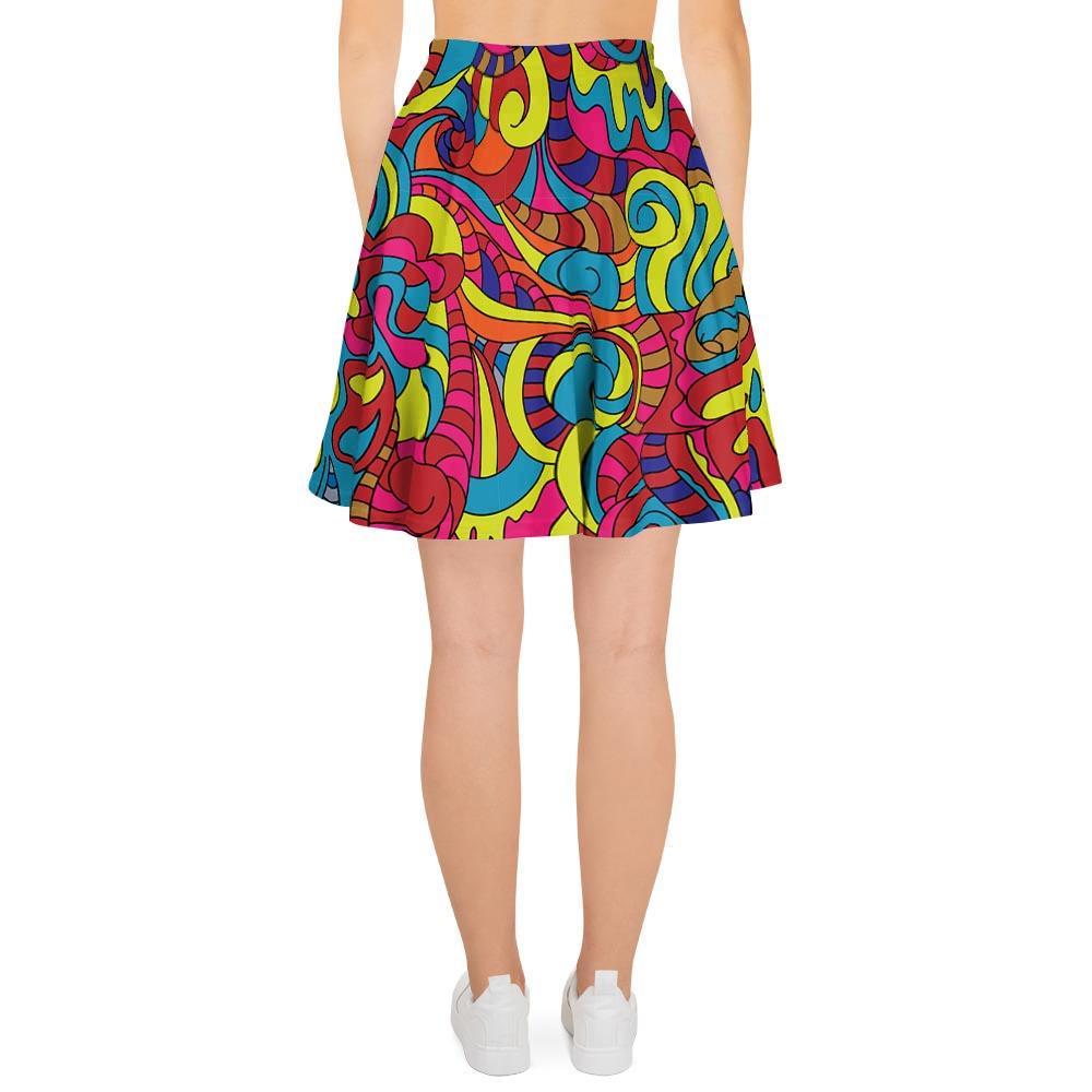 Stained Glass Psychedelic Trippy Women's Skirt-grizzshop