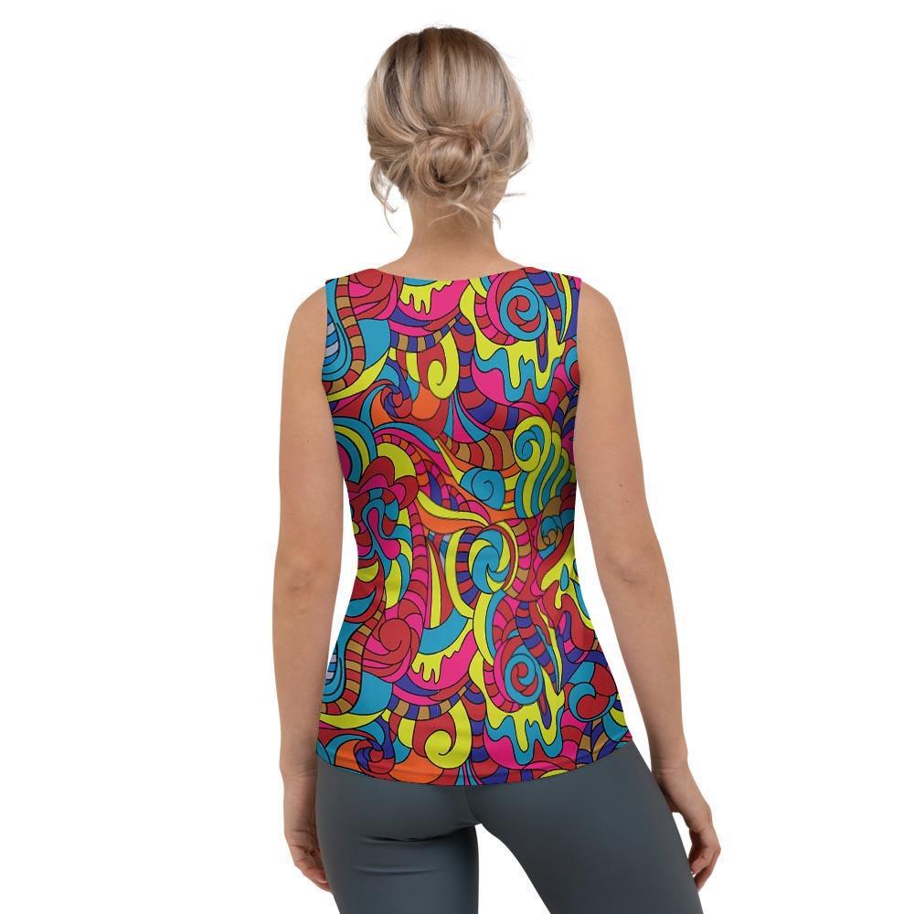 Stained Glass Psychedelic Trippy Women's Tank Top-grizzshop