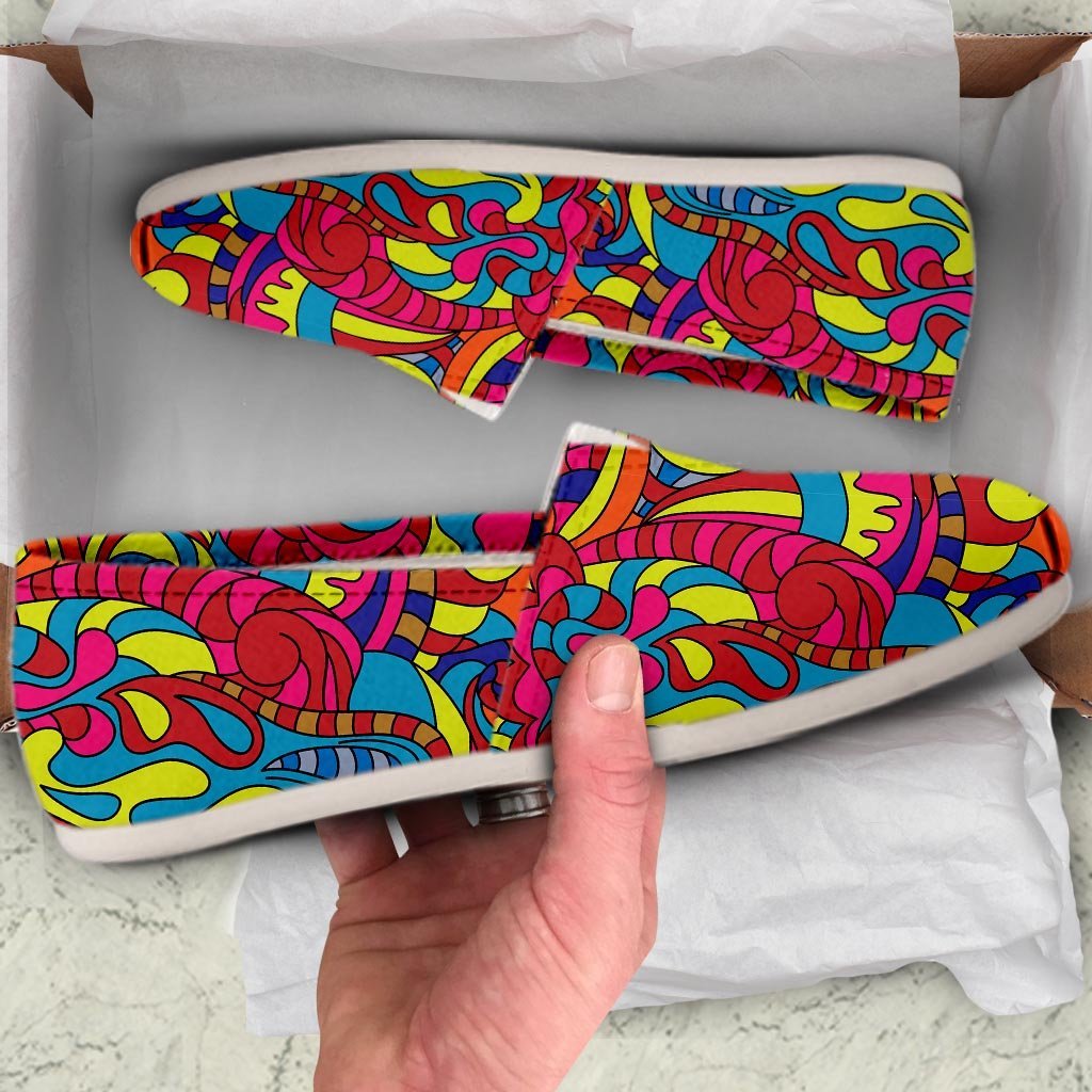 Stained Glass Psychedelic Trippy Canvas Shoes-grizzshop