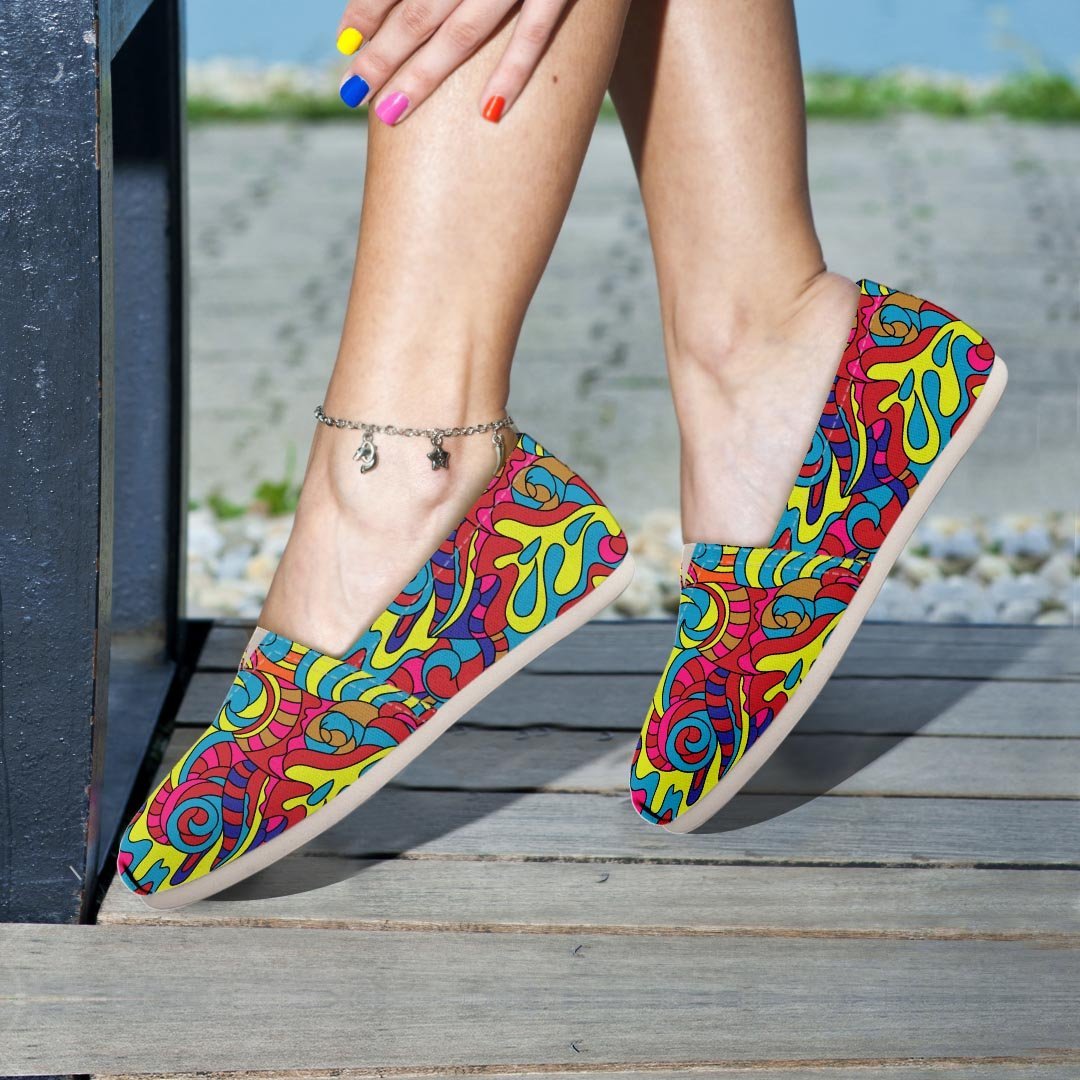 Stained Glass Psychedelic Trippy Canvas Shoes-grizzshop