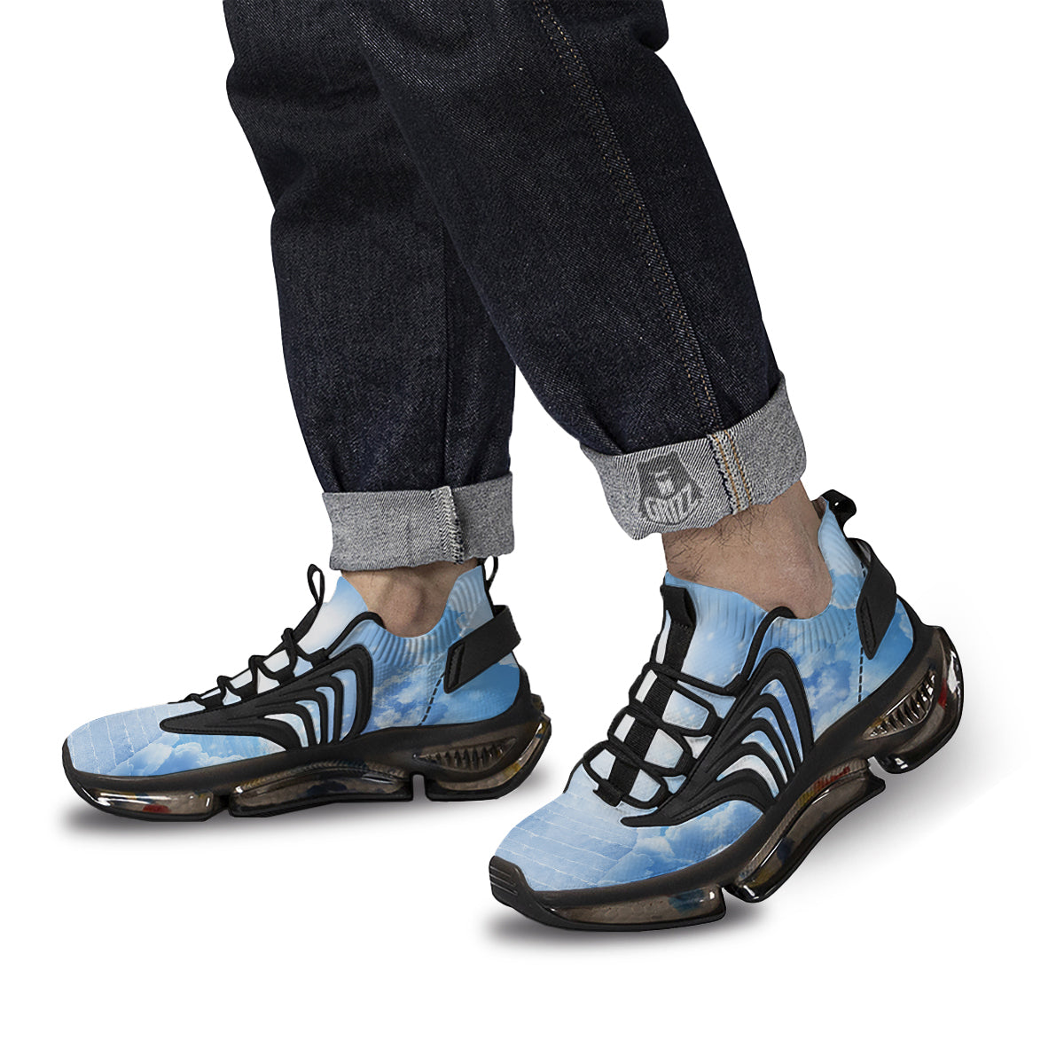 Stairs To Heaven Print Black Gym Shoes-grizzshop