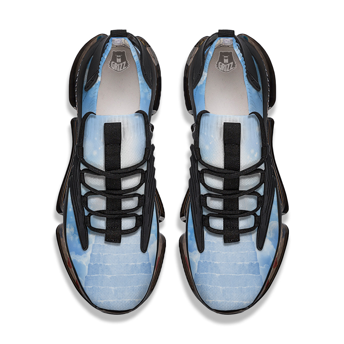 Stairs To Heaven Print Black Gym Shoes-grizzshop