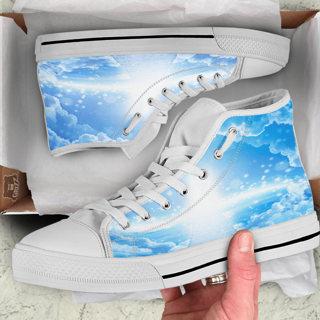 Stairs To Heaven Print White High Top Shoes-grizzshop