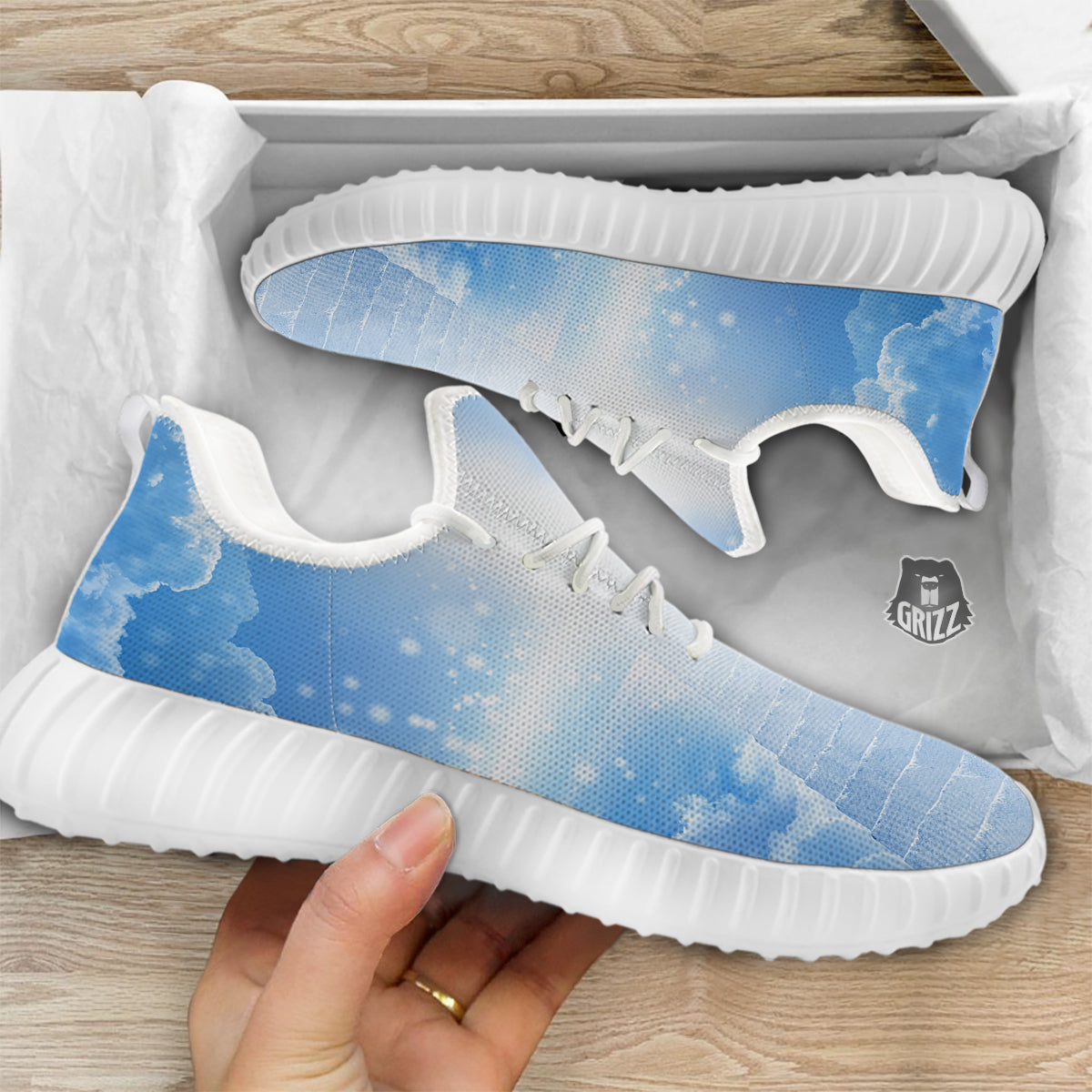 Stairs To Heaven Print White Walking Shoes-grizzshop
