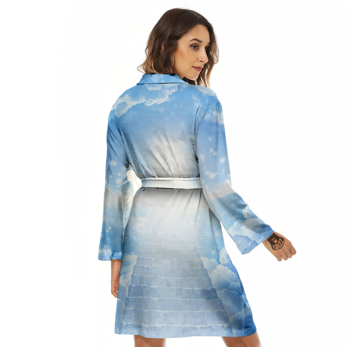 Stairs To Heaven Print Women's Robe-grizzshop