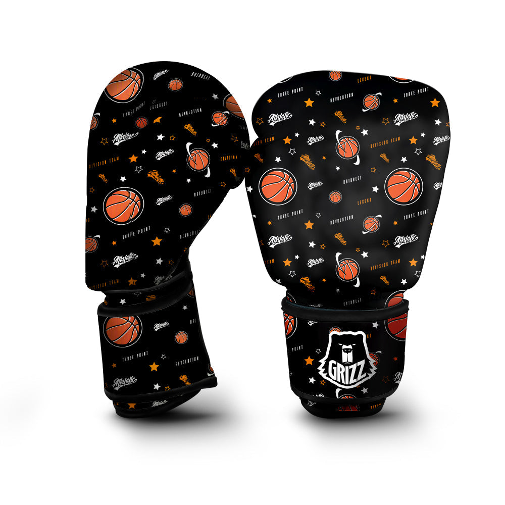 Star And Basketball Print Pattern Boxing Gloves-grizzshop