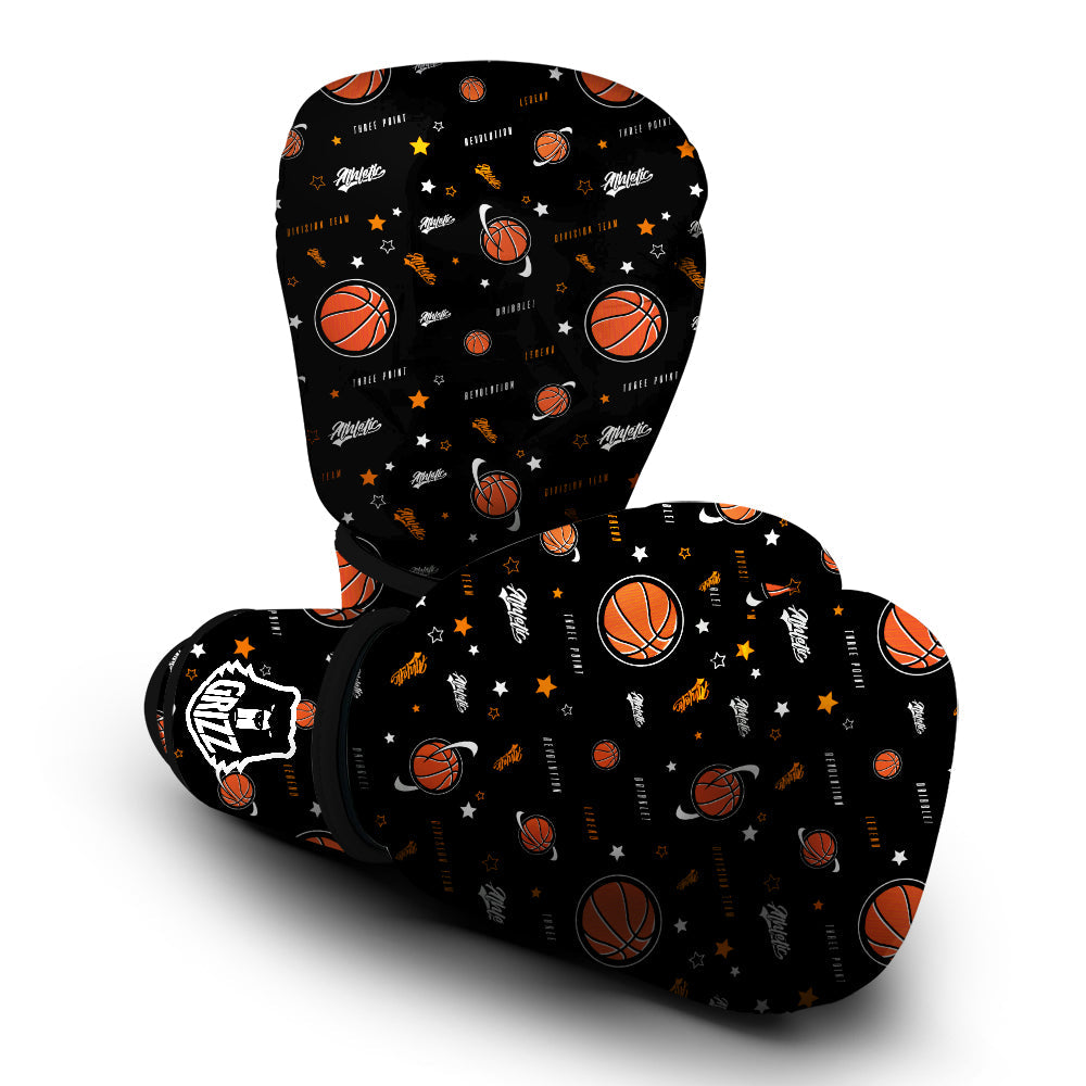 Star And Basketball Print Pattern Boxing Gloves-grizzshop