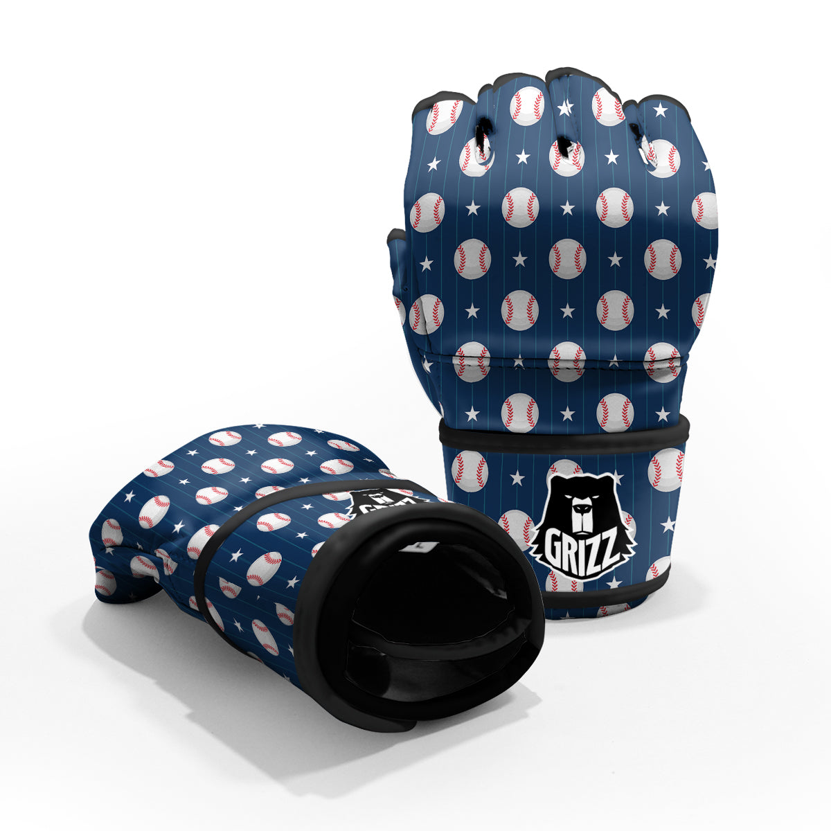 Star Baseballs Print Pattern MMA Gloves-grizzshop