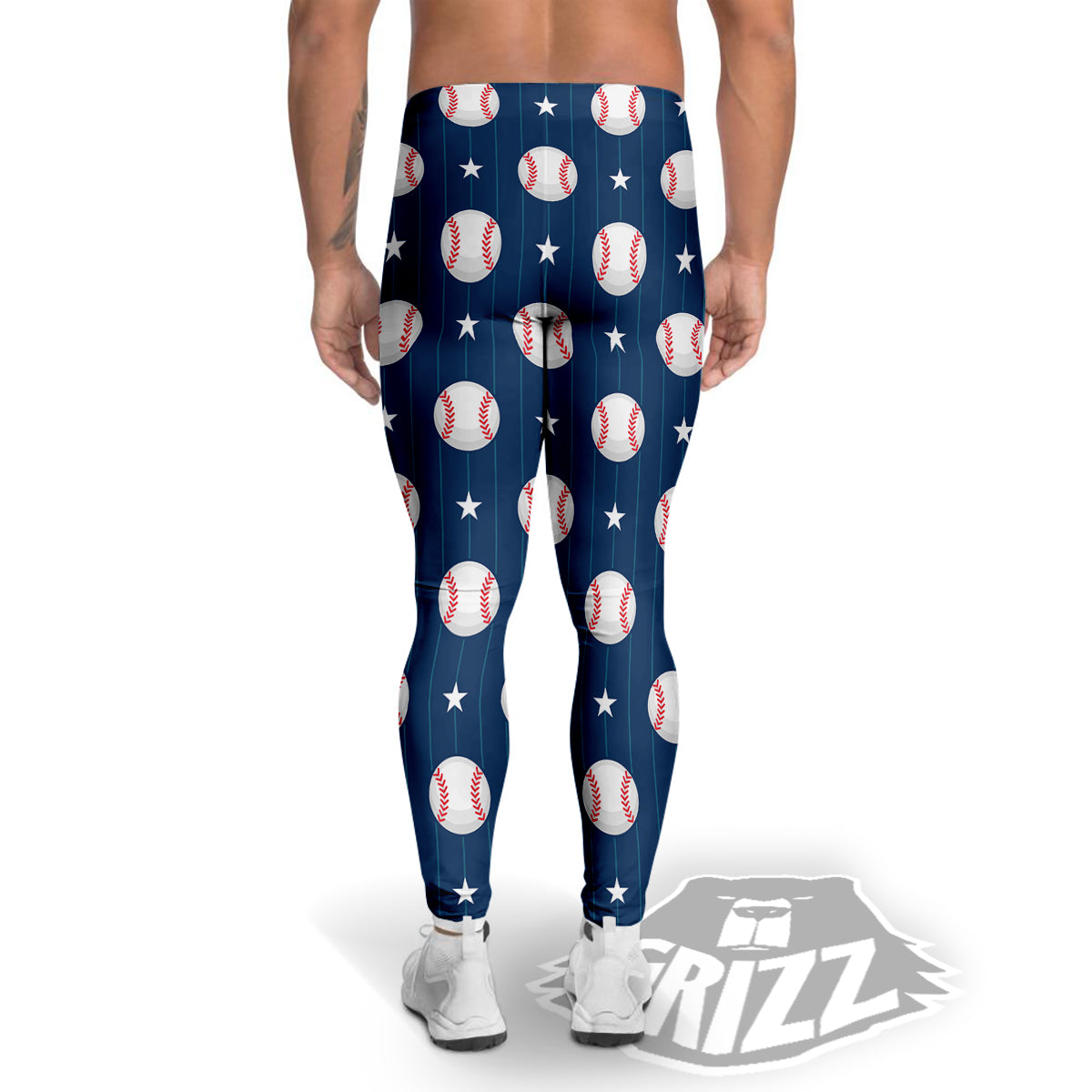 Star Baseballs Print Pattern Men's Leggings-grizzshop