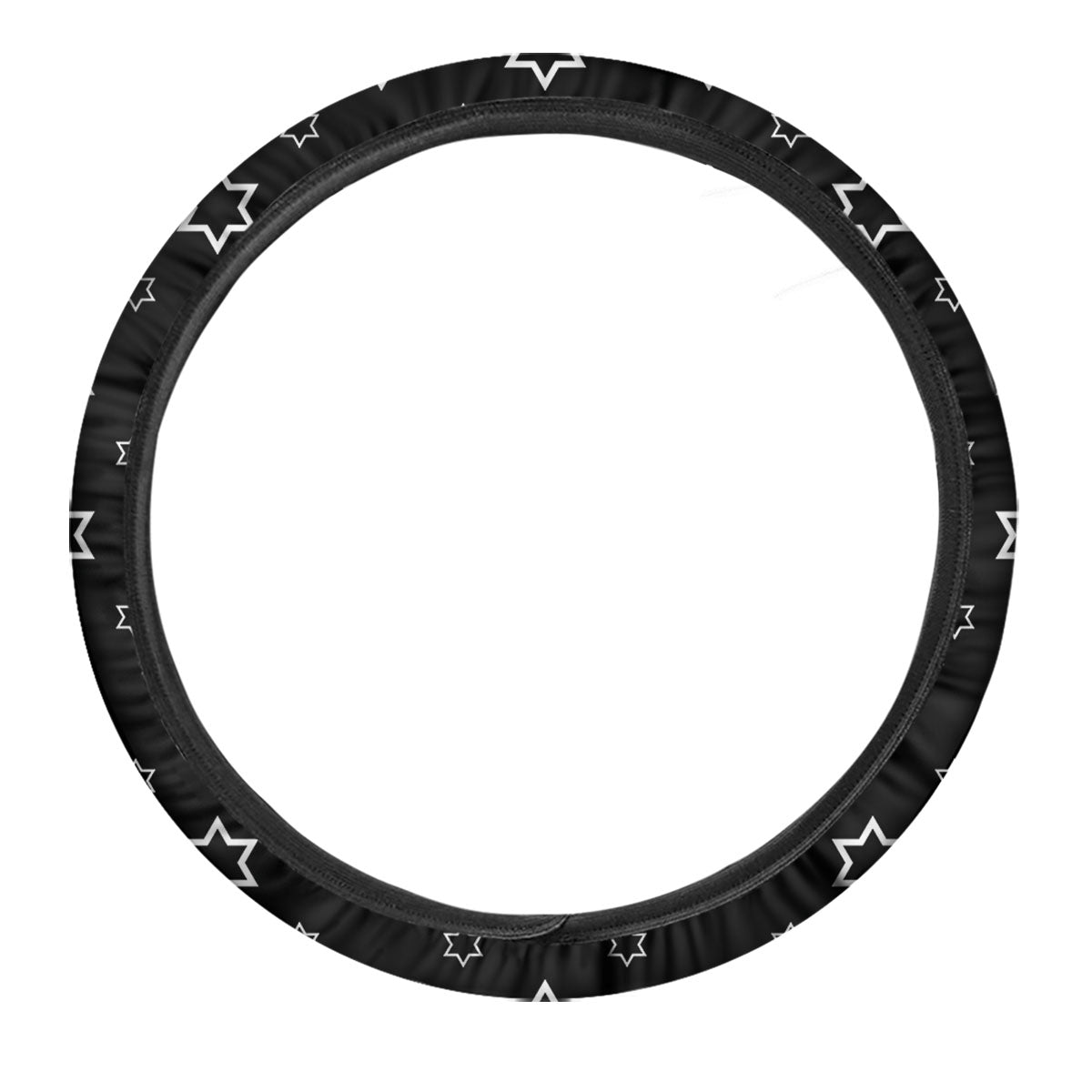 Star Black And White Print Pattern Car Steering Wheel Cover-grizzshop