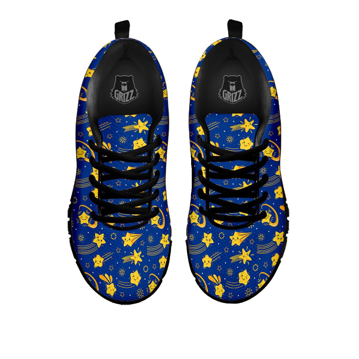 Star Cartoon Print Pattern Black Sneaker-grizzshop