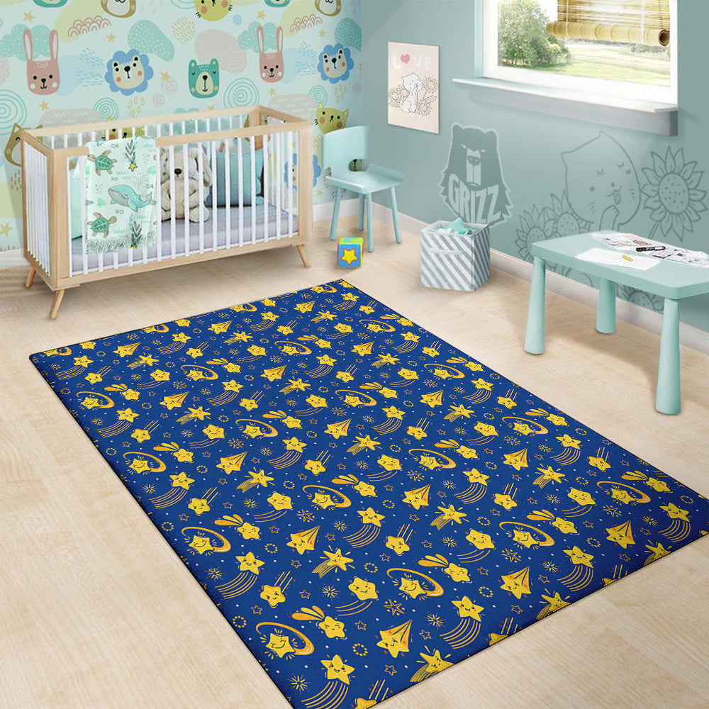 Star Cartoon Print Pattern Floor Mat-grizzshop