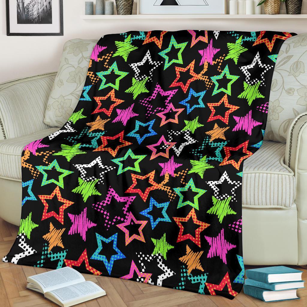 Star Colorful Pattern Print Blanket-grizzshop