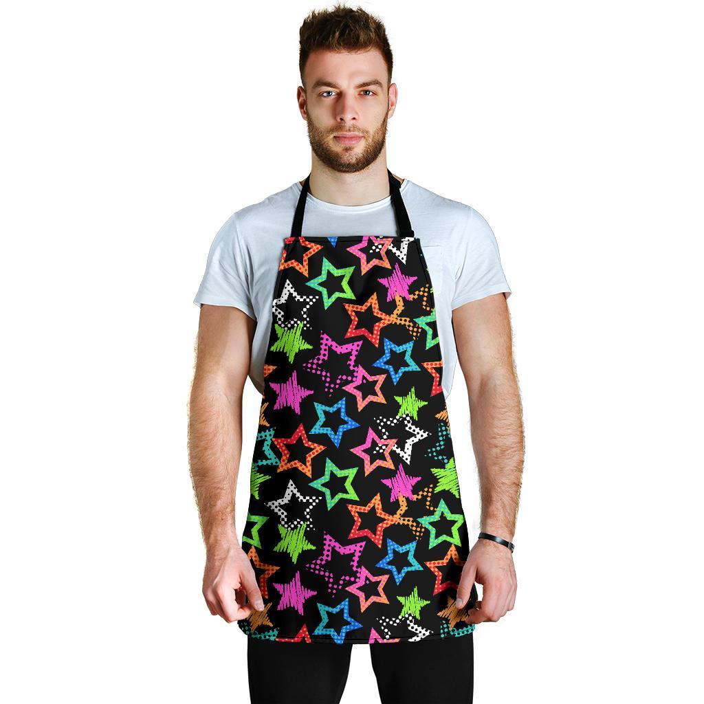 Star Colorful Pattern Print Men's Apron-grizzshop