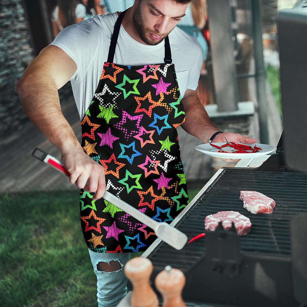 Star Colorful Pattern Print Men's Apron-grizzshop