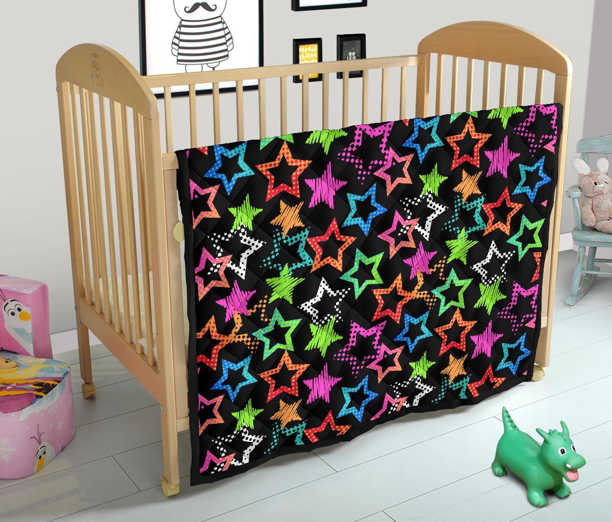 Star Colorful Pattern Print Quilt-grizzshop