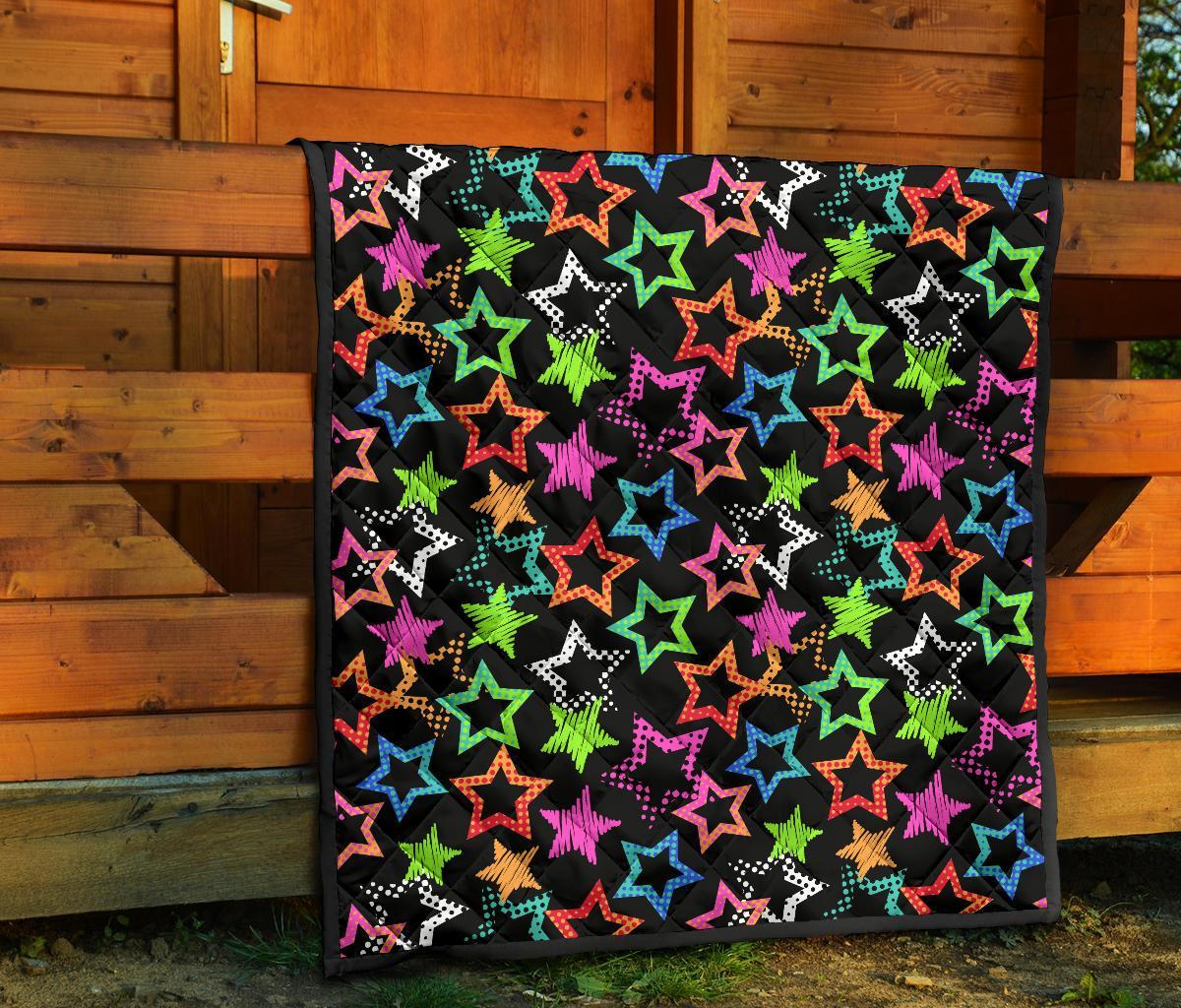 Star Colorful Pattern Print Quilt-grizzshop