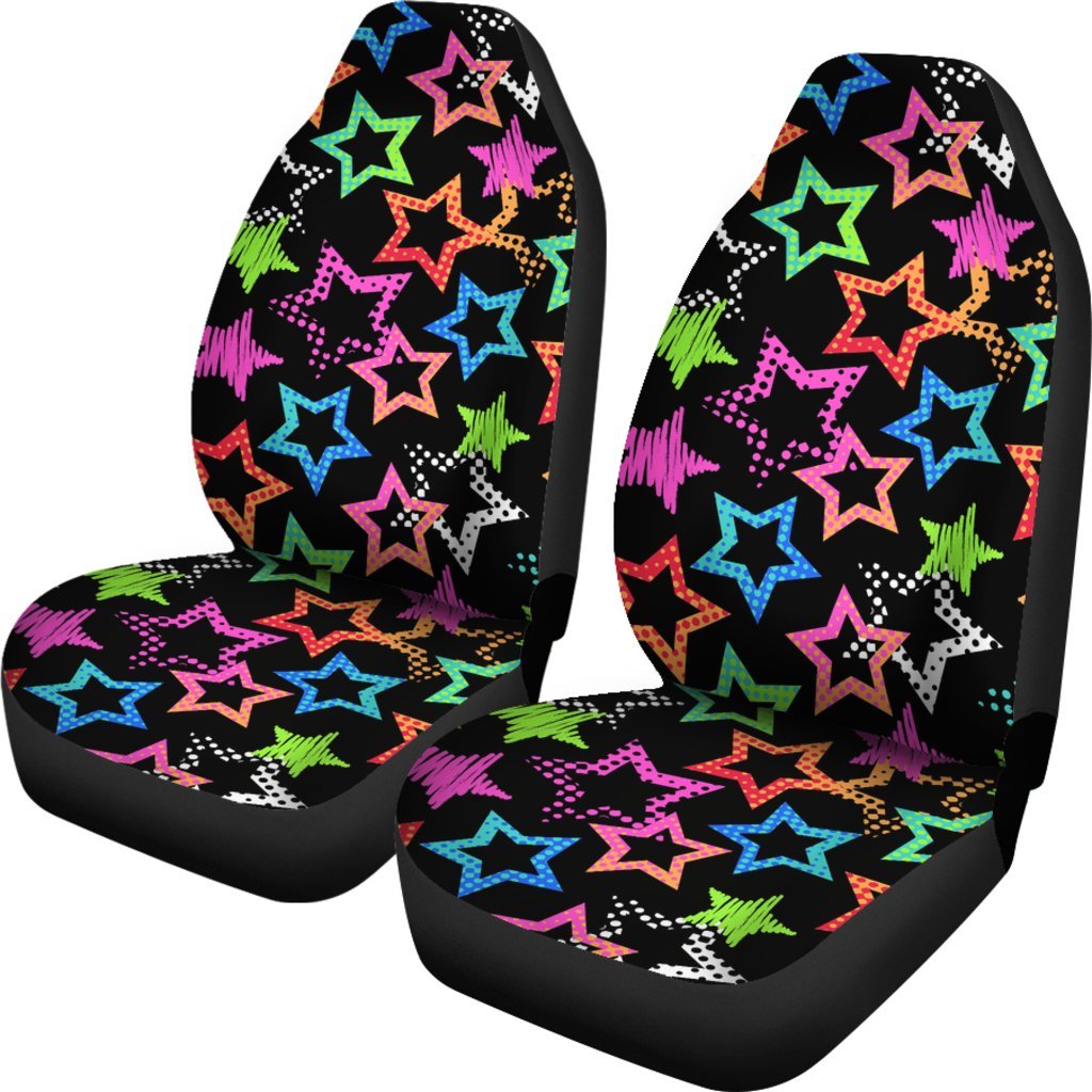 Star Colorful Pattern Print Universal Fit Car Seat Covers-grizzshop