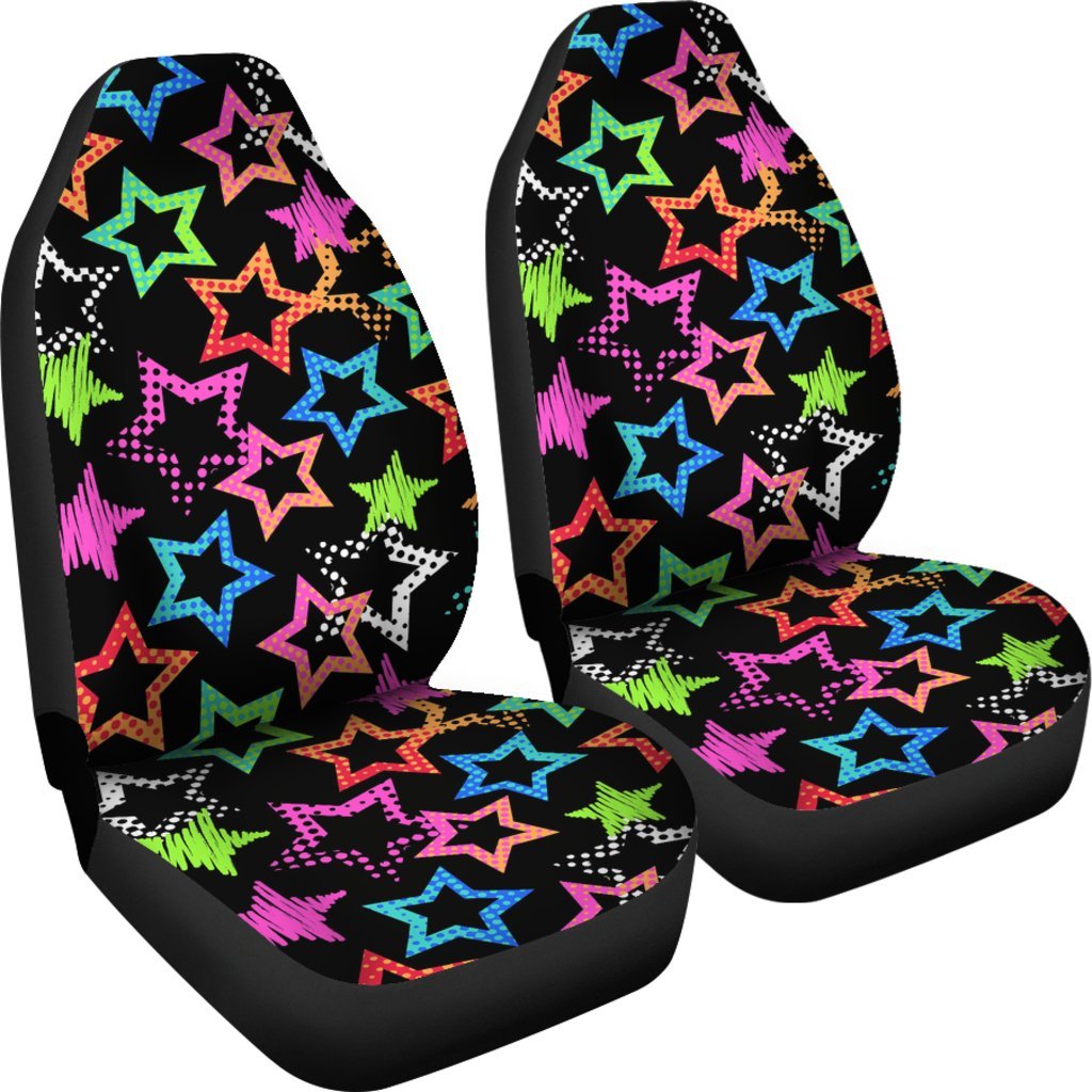 Star Colorful Pattern Print Universal Fit Car Seat Covers-grizzshop