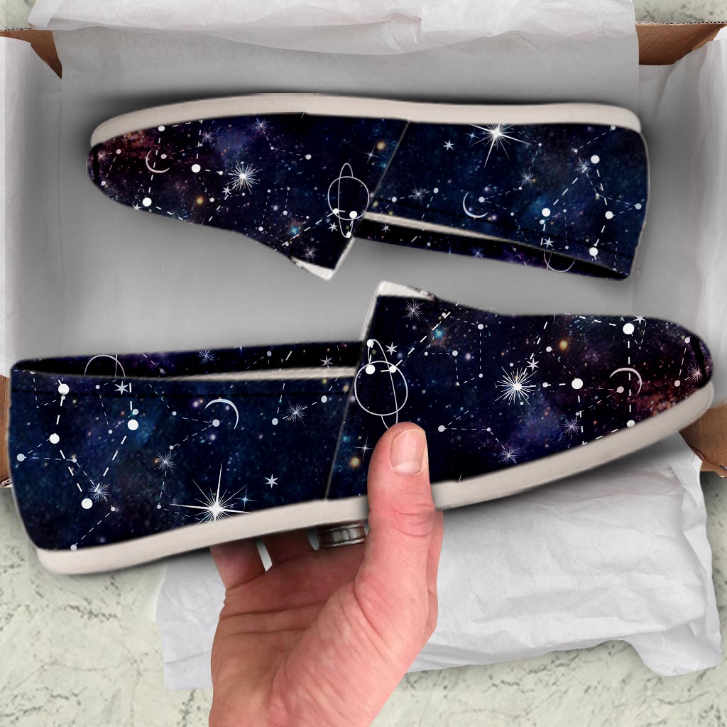 Star Constellation Galaxy Space Canvas Shoes-grizzshop