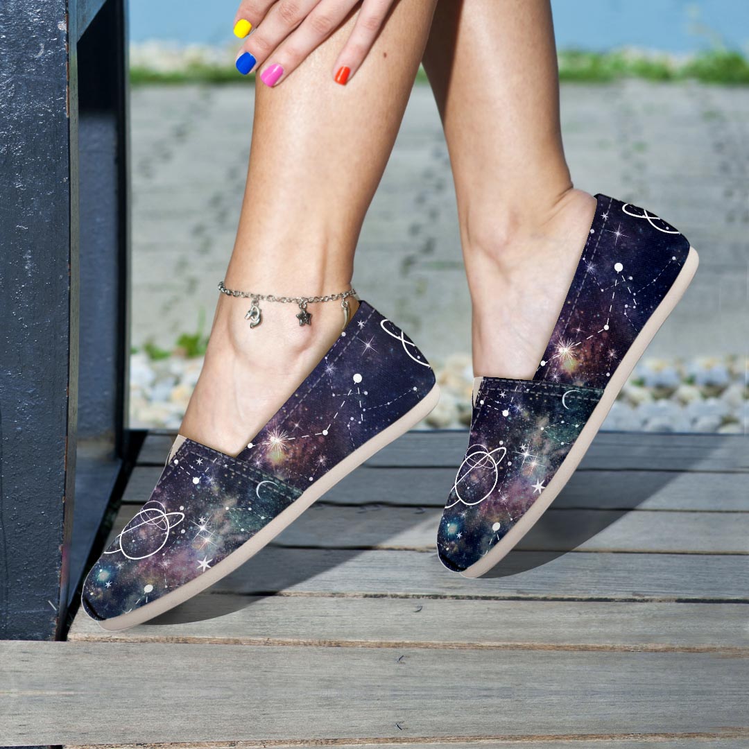 Star Constellation Galaxy Space Canvas Shoes-grizzshop