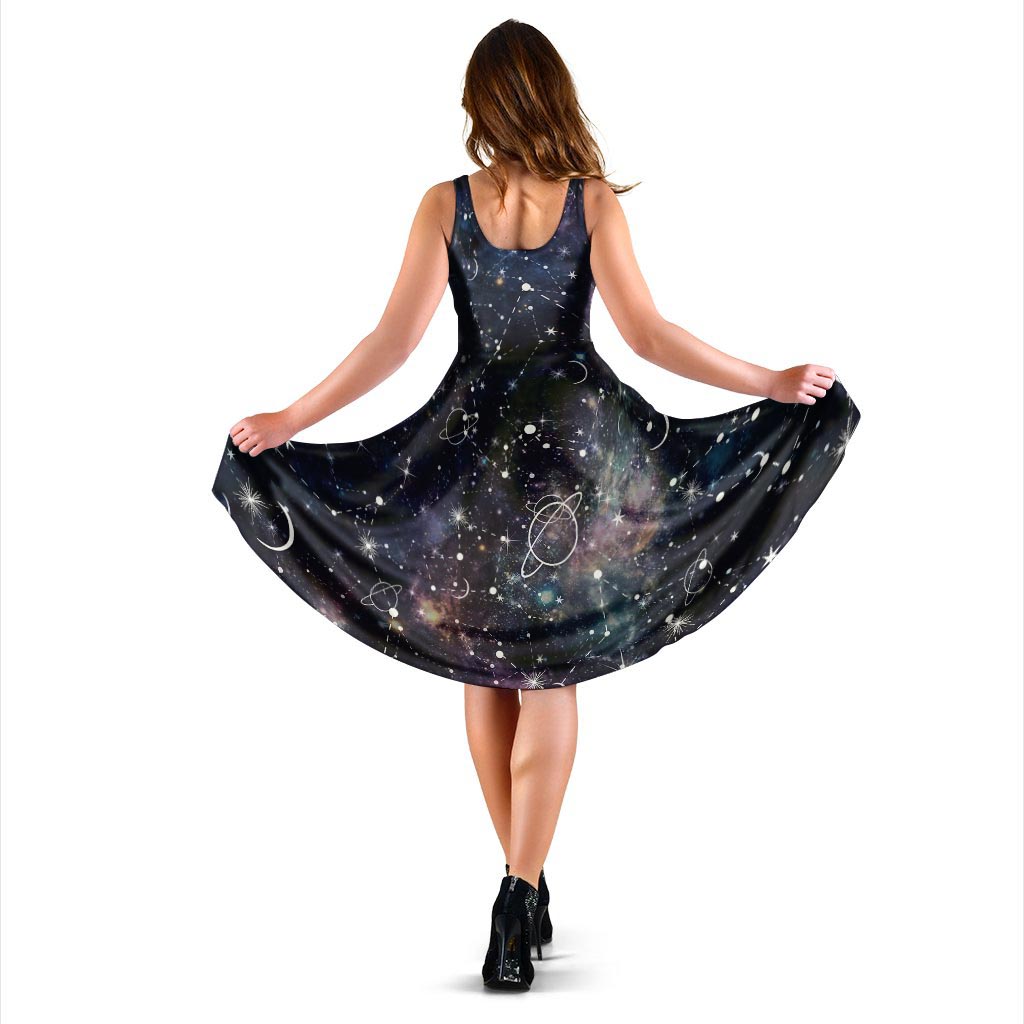 Star Constellation Galaxy Space Dress-grizzshop