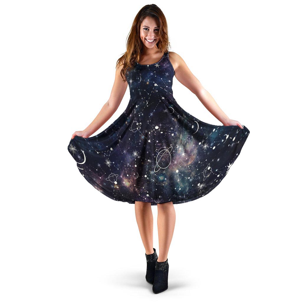 galaxy dress blue Star Constellation Galaxy Space Dress