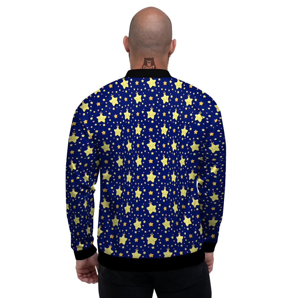Star Cute Print Pattern Men's Bomber Jacket-grizzshop