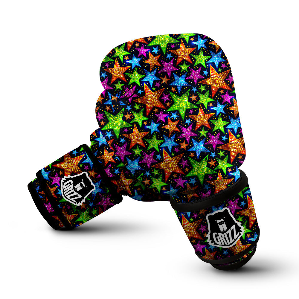 Star Disco Sparkles Print Pattern Boxing Gloves-grizzshop