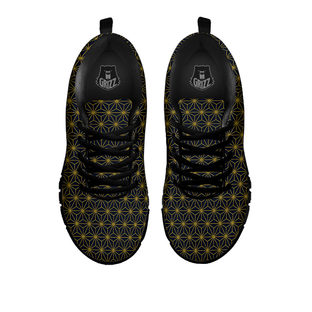 Star Geometric Print Pattern Black Sneaker-grizzshop
