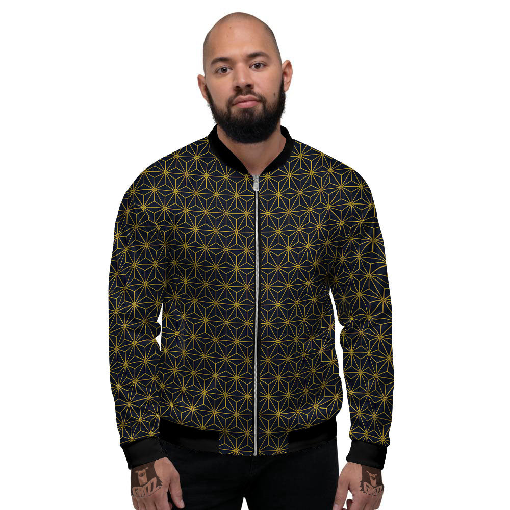 Star Geometric Print Pattern Men's Bomber Jacket-grizzshop