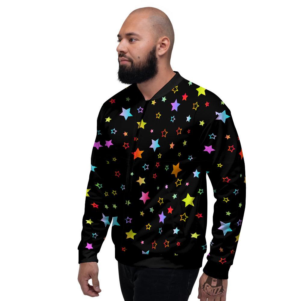 Star Lights Print Pattern Men's Bomber Jacket-grizzshop
