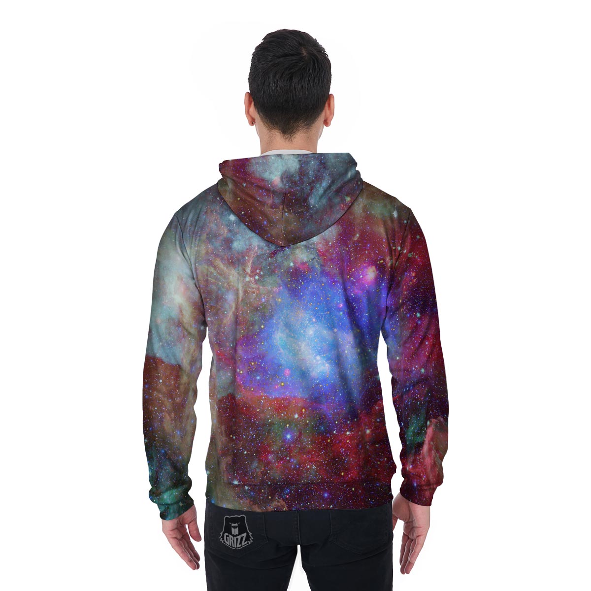 Star Nebula Galaxy Space Men's Zip Up Hoodie-grizzshop